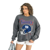 New York Giants Gameday Couture Women's Ready to Rumble Premium Fleece Pullover Sweatshirt - Gray for sale