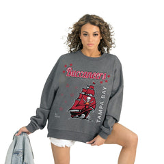 Tampa Bay Buccaneers Gameday Couture Women's Ready to Rumble Premium Fleece Pullover Sweatshirt - Gray discount