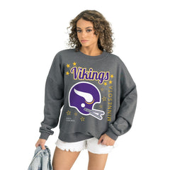 Minnesota Vikings Gameday Couture Women's Ready to Rumble Premium Fleece Pullover Sweatshirt - Gray cheap