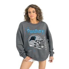 Carolina Panthers Gameday Couture Women's Ready to Rumble Premium Fleece Pullover Sweatshirt - Gray cheap