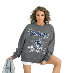 Dallas Cowboys Gameday Couture Women's Ready to Rumble Premium Fleece Pullover Sweatshirt - Gray on sale