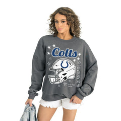 Indianapolis Colts Gameday Couture Women's Ready to Rumble Premium Fleece Pullover Sweatshirt - Gray online