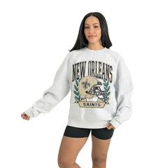 New Orleans Saints Gameday Couture Women's Heritage Premium Fleece Pullover Sweatshirt - Gray cheap