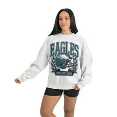 Philadelphia Eagles Gameday Couture Women's Heritage Premium Fleece Pullover Sweatshirt - Gray cheap