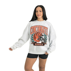 Cincinnati Bengals Gameday Couture Women's Heritage Premium Fleece Pullover Sweatshirt - Gray sale