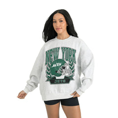 New York Jets Gameday Couture Women's Heritage Premium Fleece Pullover Sweatshirt - Gray sale