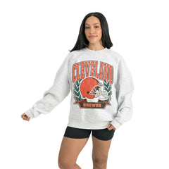 Cleveland Browns Gameday Couture Women's Heritage Premium Fleece Pullover Sweatshirt - Gray online