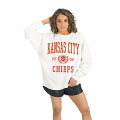 Kansas City Chiefs Gameday Couture Women's Timeless Triumph Premium Fleece Pullover Sweatshirt - White discount