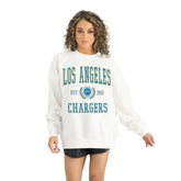 Los Angeles Chargers Gameday Couture Women's Timeless Triumph Premium Fleece Pullover Sweatshirt - White cheap