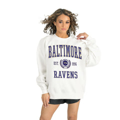 Baltimore Ravens Gameday Couture Women's Timeless Triumph Premium Fleece Pullover Sweatshirt - White for sale