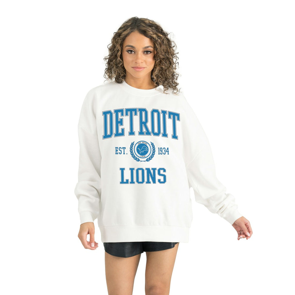 Detroit Lions Gameday Couture Women's Timeless Triumph Premium Fleece Pullover Sweatshirt - White cheap