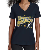 Milwaukee Brewers Starter Women's Fireworks V-Neck T-Shirt - Navy