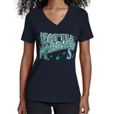 Seattle Mariners Starter Women's Fireworks V-Neck T-Shirt - Navy