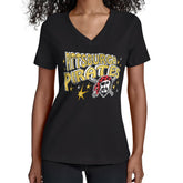 Pittsburgh Pirates Starter Women's Fireworks V-Neck T-Shirt - Black