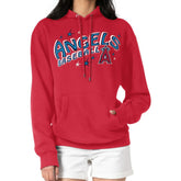 Los Angeles Angels Starter Women's Fireworks Fleece Tri-Blend Pullover Hoodie - Red