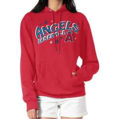 Los Angeles Angels Starter Women's Fireworks Fleece Tri-Blend Pullover Hoodie - Red