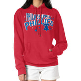 Philadelphia Phillies Starter Women's Fireworks Fleece Tri-Blend Pullover Hoodie - Red
