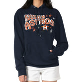 Houston Astros Starter Women's Fireworks Fleece Tri-Blend Pullover Hoodie - Navy