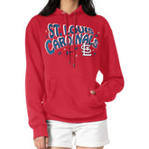 St. Louis Cardinals Starter Women's Fireworks Fleece Tri-Blend Pullover Hoodie - Red