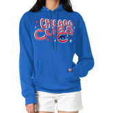 Chicago Cubs Starter Women's Fireworks Fleece Tri-Blend Pullover Hoodie - Royal