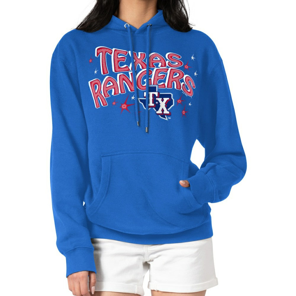 Texas Rangers Starter Women's Fireworks Fleece Tri-Blend Pullover Hoodie - Royal