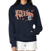 Detroit Tigers Starter Women's Fireworks Fleece Tri-Blend Pullover Hoodie - Navy