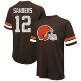 Shedeur Sanders Cleveland Browns Majestic Threads 2025 NFL Draft Oversized T-Shirt - Brown for sale