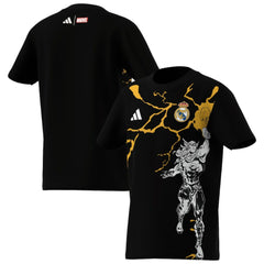 Real Madrid x Marvel Youth Graphic T-Shirt - Black | Adidas outlet