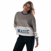 Orlando Magic The Wild Collective Women's Cropped Long-Sleeve Fashion Crewneck Sweatshirt - Gray outlet