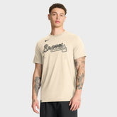 Atlanta Braves Wordmark Tri-Blend T-Shirt - Natural | Nike