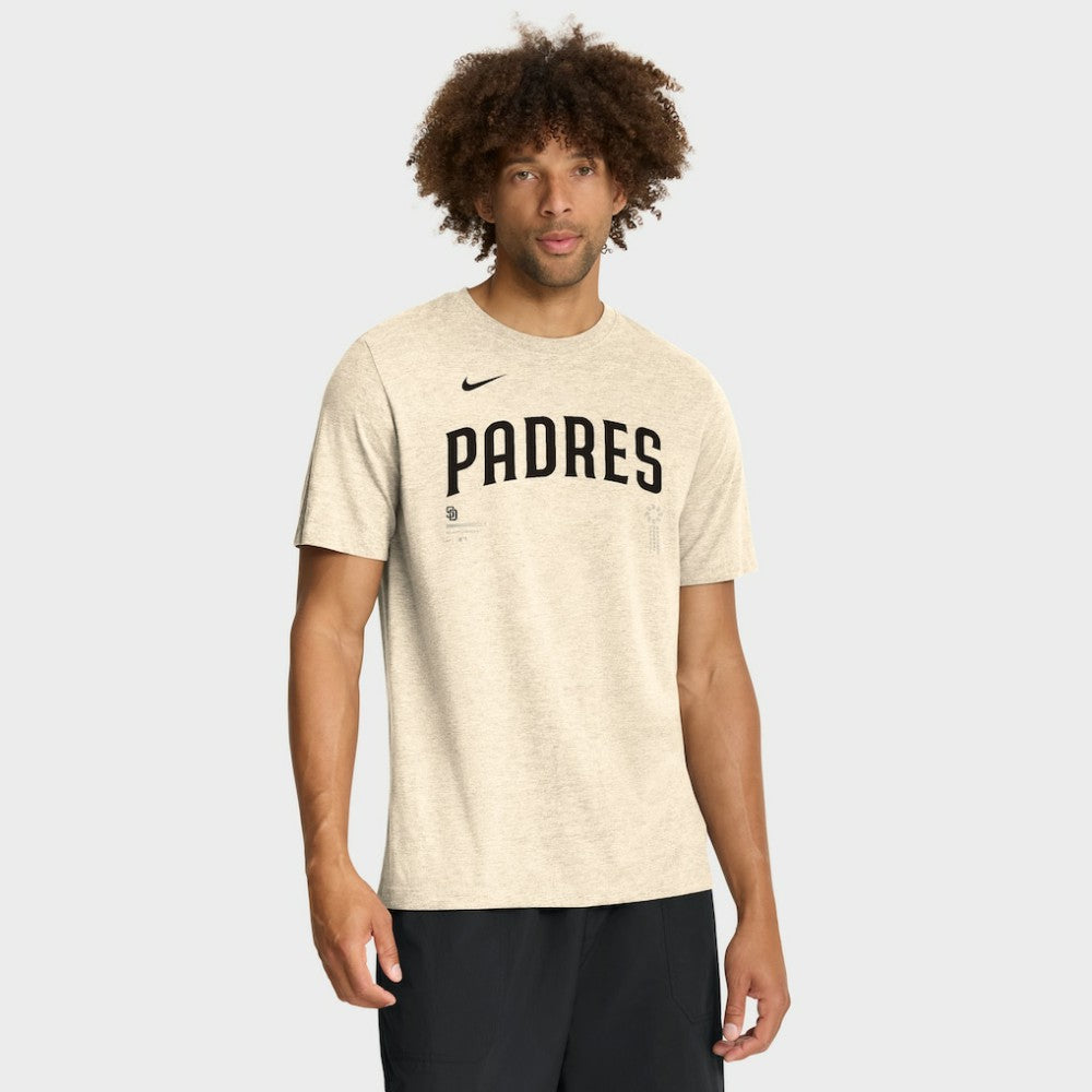 San Diego Padres Wordmark Tri-Blend T-Shirt - Natural | Nike