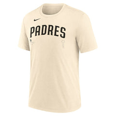 San Diego Padres Wordmark Tri-Blend T-Shirt - Natural | Nike