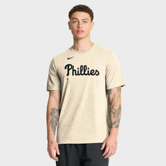 Philadelphia Phillies Wordmark Tri-Blend T-Shirt - Natural | Nike
