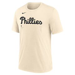 Philadelphia Phillies Wordmark Tri-Blend T-Shirt - Natural | Nike
