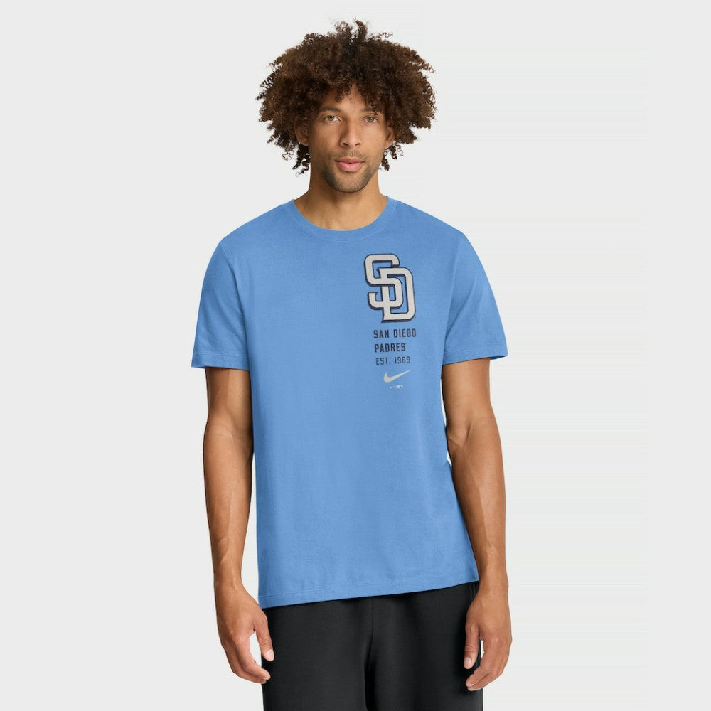 San Diego Padres Record Shattered T-Shirt - Light Blue | Nike