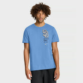 San Diego Padres Record Shattered T-Shirt - Light Blue | Nike