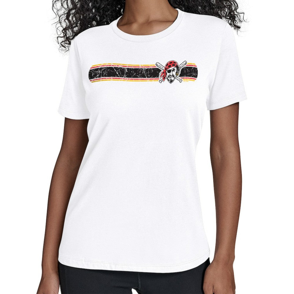 Pittsburgh Pirates Starter Women's Team Stripe T-Shirt - White