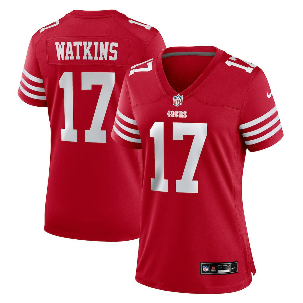 Jordan Watkins San Francisco 49ers Women's Team Game Jersey - Scarlet | Nike for sale