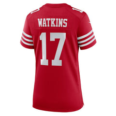 Jordan Watkins San Francisco 49ers Women's Team Game Jersey - Scarlet | Nike for sale