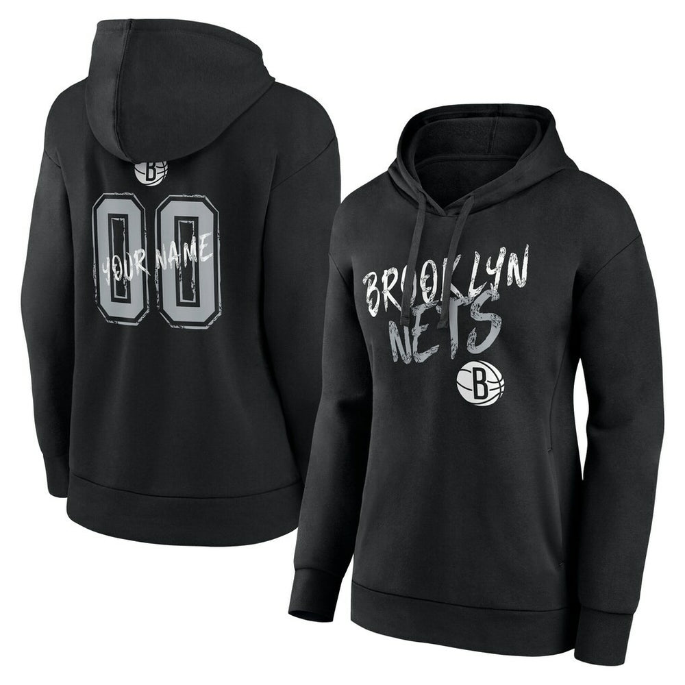 Brooklyn Nets Women's Hustle Custom Pullover Hoodie - Black for sale