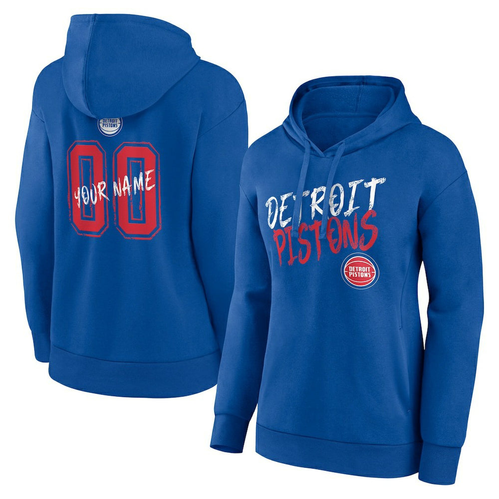 Detroit Pistons Women's Hustle Custom Pullover Hoodie sale - Blue outlet