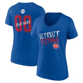 Detroit Pistons Women's Hustle Custom V-Neck T-Shirt sale - Blue for sale