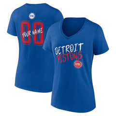 Detroit Pistons Women's Hustle Custom V-Neck T-Shirt sale - Blue for sale