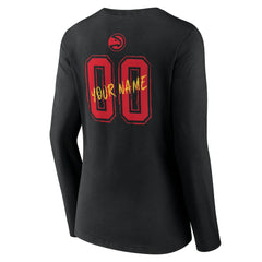 Atlanta Hawks Women's Hustle Custom Long Sleeve V-Neck T-Shirt - Black outlet