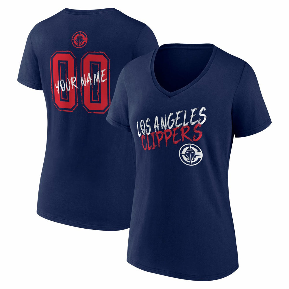 LA Clippers Women's Hustle Custom V-Neck T-Shirt - Navy shop