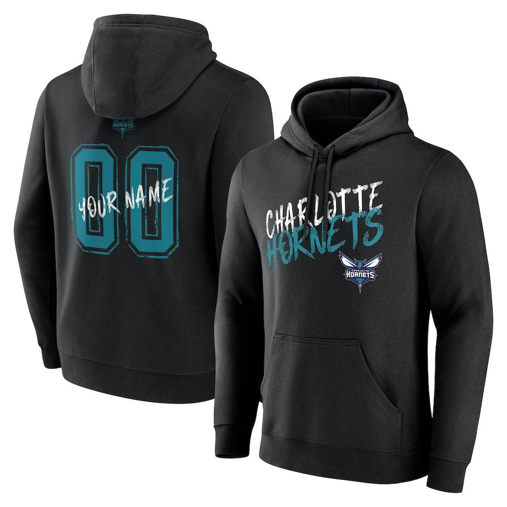 Charlotte Hornets Hustle Custom Pullover Hoodie - Black on sale