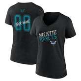 Charlotte Hornets Women's Hustle Custom V-Neck T-Shirt - Black for sale