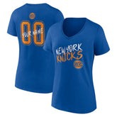 New York Knicks Women's Hustle Custom V-Neck T-Shirt - Blue on sale