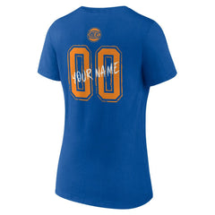 New York Knicks Women's Hustle Custom V-Neck T-Shirt - Blue on sale