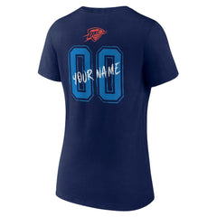 Oklahoma City Thunder Women's Hustle Custom V-Neck T-Shirt - Navy discount